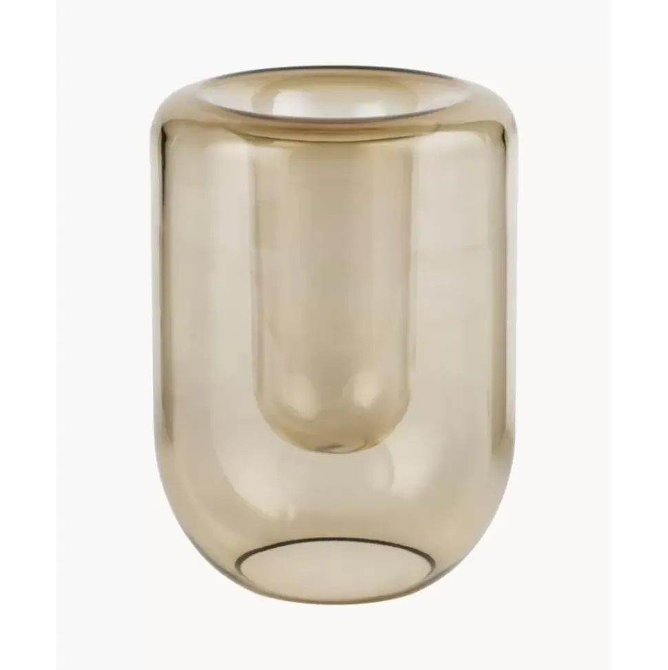 Mundgeblasene Glas-Vase Opal, H 20 Cm