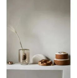 Mundgeblasene Glas-Vase Opal, H 20 Cm
