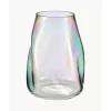 Mundgeblasene Glas-Vase Rainbow, Irisierend
