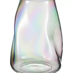 Mundgeblasene Glas-Vase Rainbow, Irisierend
