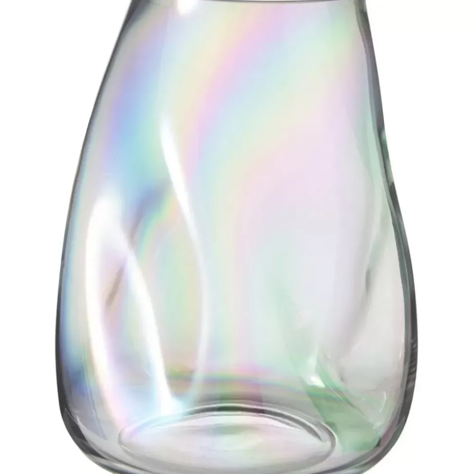 Mundgeblasene Glas-Vase Rainbow, Irisierend