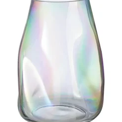 Mundgeblasene Glas-Vase Rainbow, Irisierend