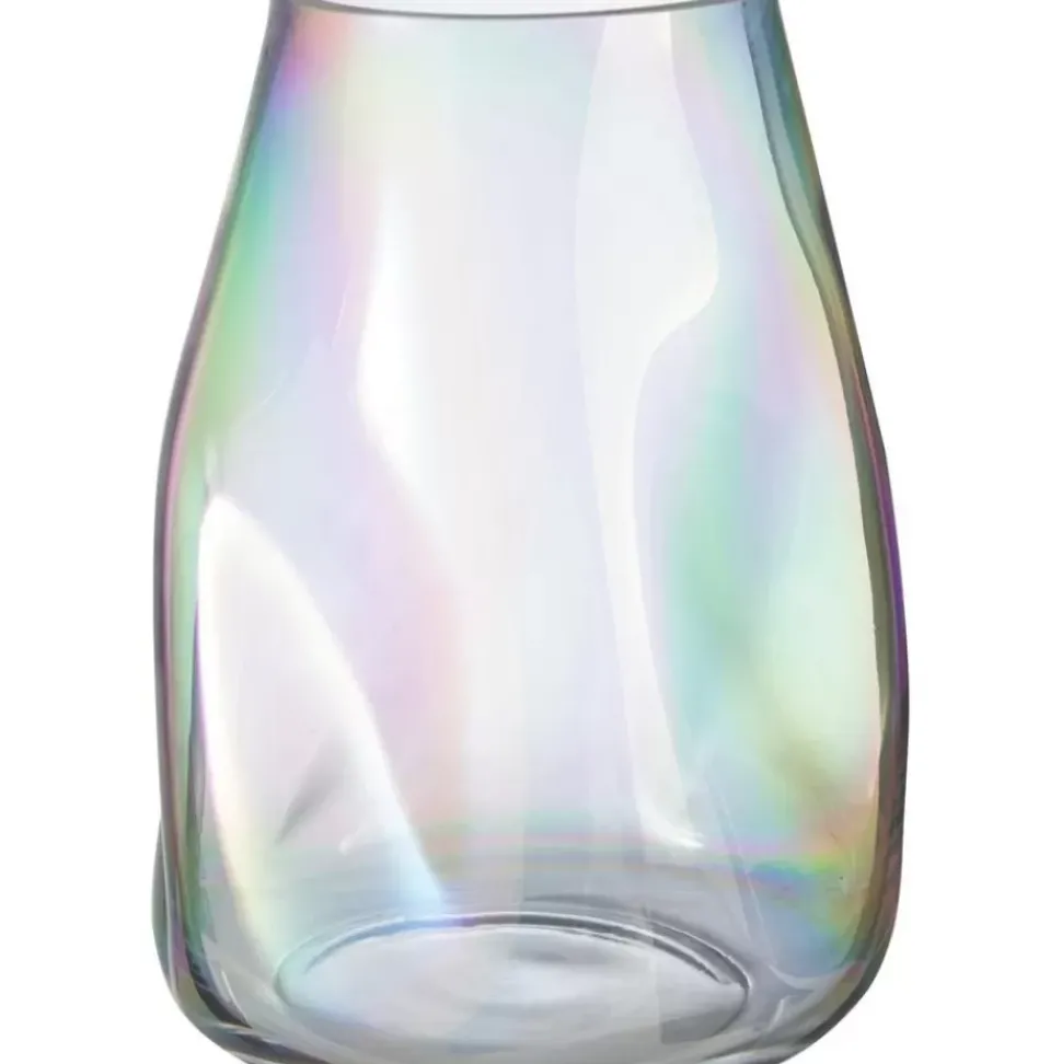 Mundgeblasene Glas-Vase Rainbow, Irisierend