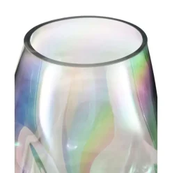 Mundgeblasene Glas-Vase Rainbow, Irisierend