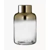 Mundgeblasene Glas-Vase Uma Mit Gold-Schimmer