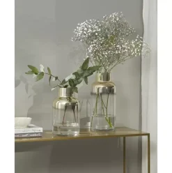 Mundgeblasene Glas-Vase Uma Mit Gold-Schimmer