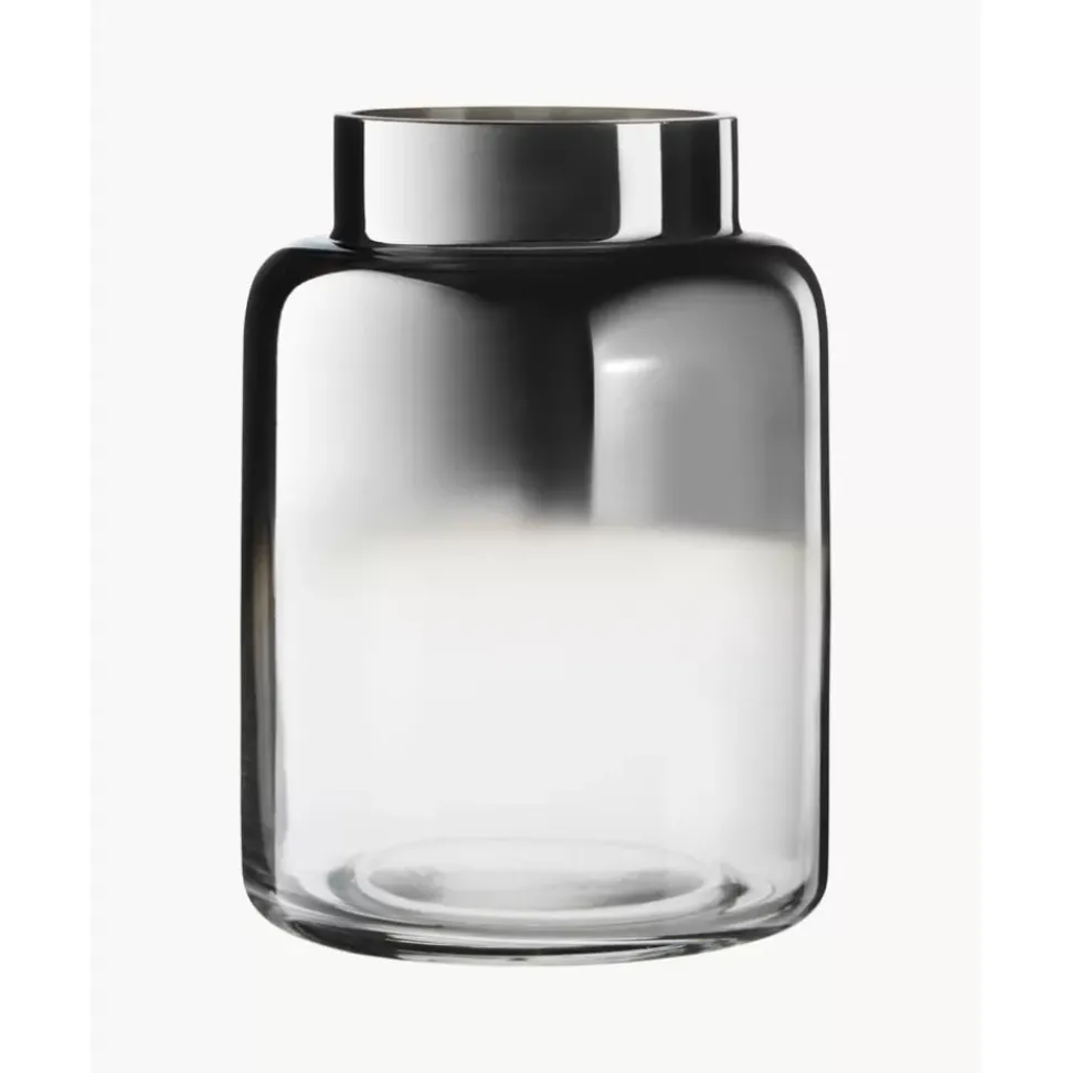 Mundgeblasene Glas-Vase Uma Mit Chrom-Schimmer