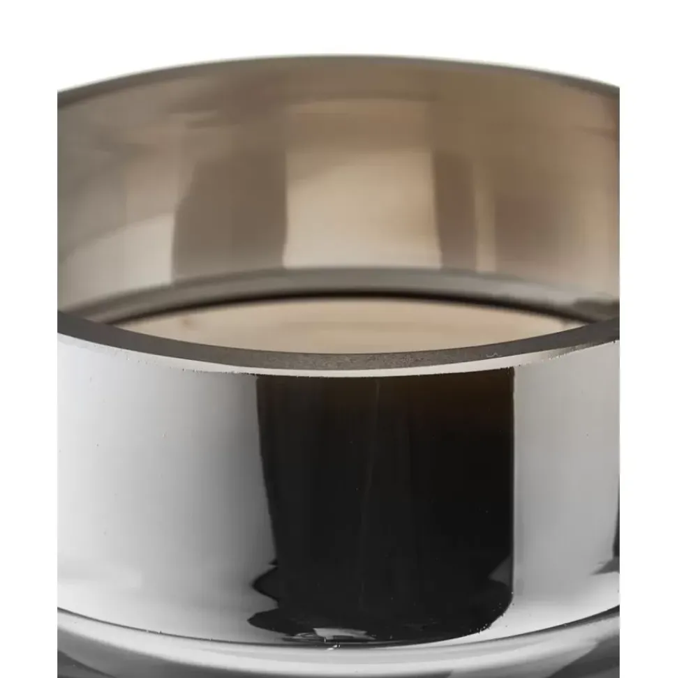 Mundgeblasene Glas-Vase Uma Mit Chrom-Schimmer