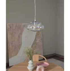 Pendelleuchte Amora Aus Irisierendem Glas