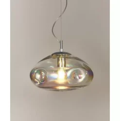 Pendelleuchte Amora Aus Irisierendem Glas