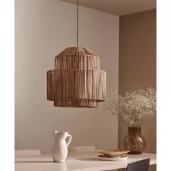 Pendelleuchte Emelee Aus Rattan