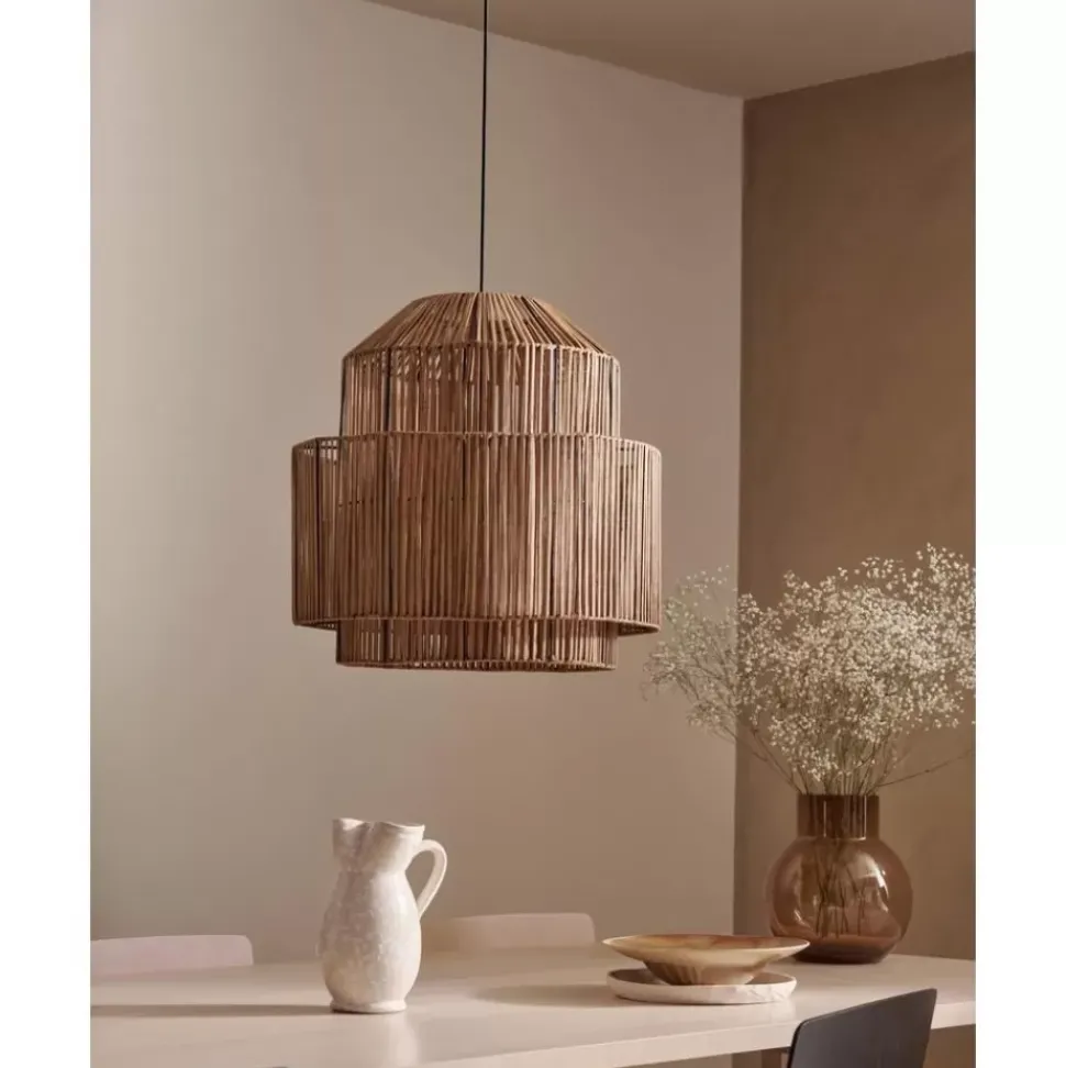 Pendelleuchte Emelee Aus Rattan