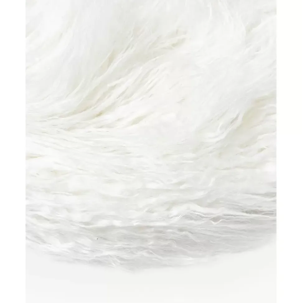 Runde Kunstfell-Sitzauflage Morten, Gelockt