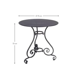 Runder Balkontisch Etienne Aus Metall, O 70 Cm