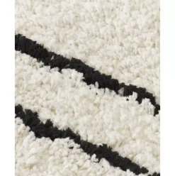 Runder Flauschiger Hochflor-Teppich Dunya, Handgetuftet