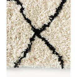 Runder Flauschiger Hochflor-Teppich Naima, Handgetuftet