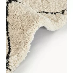 Runder Flauschiger Hochflor-Teppich Naima, Handgetuftet