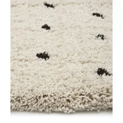 Runder Flauschiger Hochflor-Teppich Ayana, Gepunktet