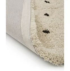 Runder Flauschiger Hochflor-Teppich Ayana, Gepunktet