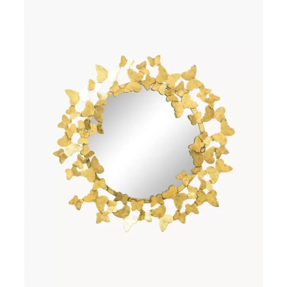Runder Wandspiegel Butterfly Mit Antik-Finish