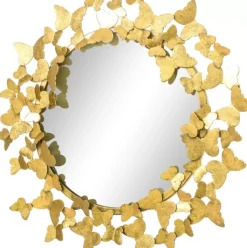 Runder Wandspiegel Butterfly Mit Antik-Finish