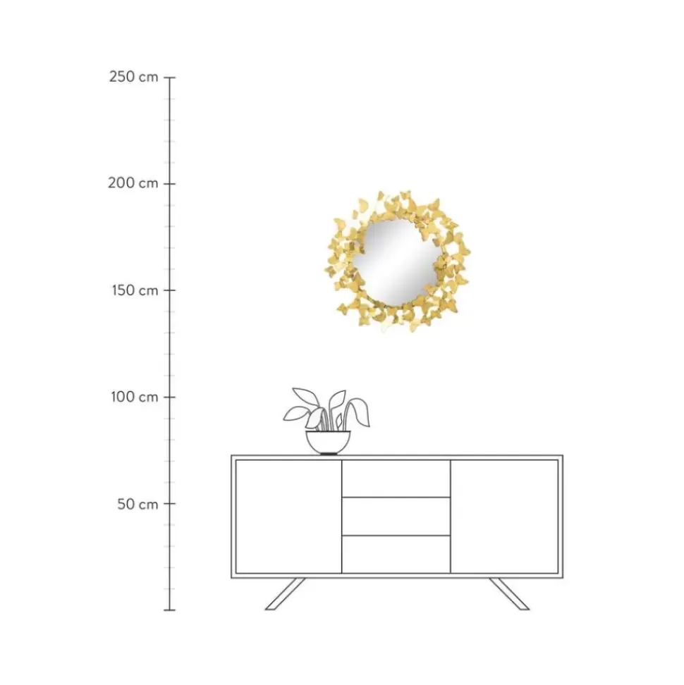 Runder Wandspiegel Butterfly Mit Antik-Finish