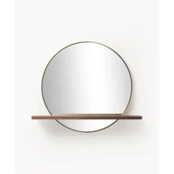 Runder Wandspiegel Kenny Mit Holz-Ablage