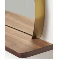 Runder Wandspiegel Kenny Mit Holz-Ablage