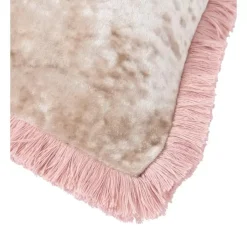 Samt-Kissenhulle Cyrus In Beige Mit Fransen