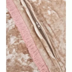 Samt-Kissenhulle Cyrus In Beige Mit Fransen