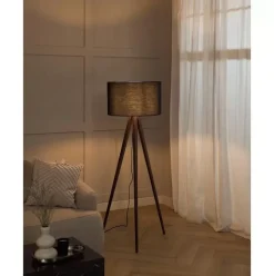 Skandi-Tripod Stehlampe Jake Aus Massivholz