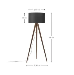 Skandi-Tripod Stehlampe Jake Aus Massivholz