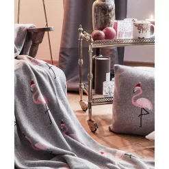 Strick-Kissenhulle Flamingo