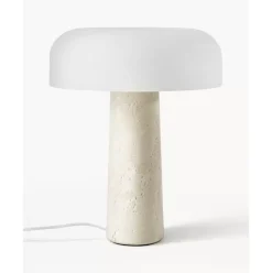 Tischlampe Carla Mit Travertinfus