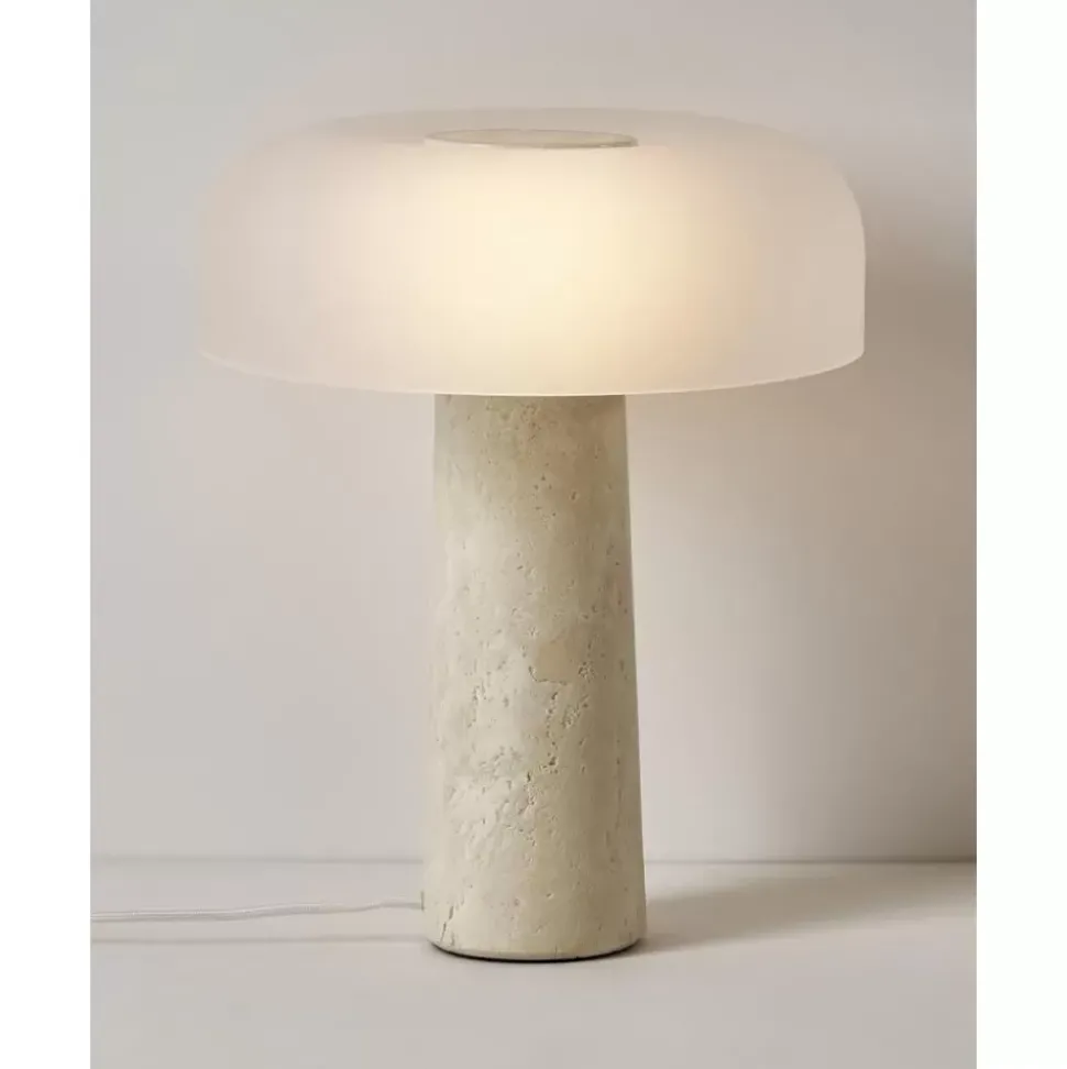 Tischlampe Carla Mit Travertinfus