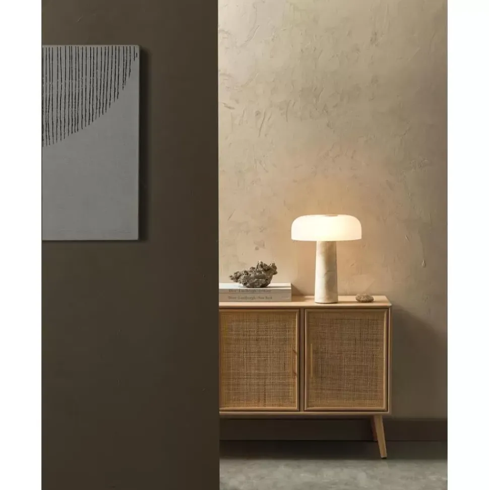 Tischlampe Carla Mit Travertinfus