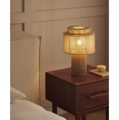 Tischlampe Lace Aus Leinenfaden