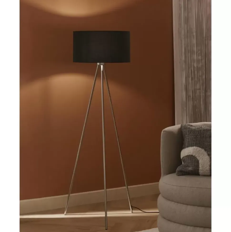 Tripod Stehlampe Cella Mit Stoffschirm