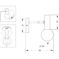 Verstellbare Wandleuchte Wilson Mit Glasschirm