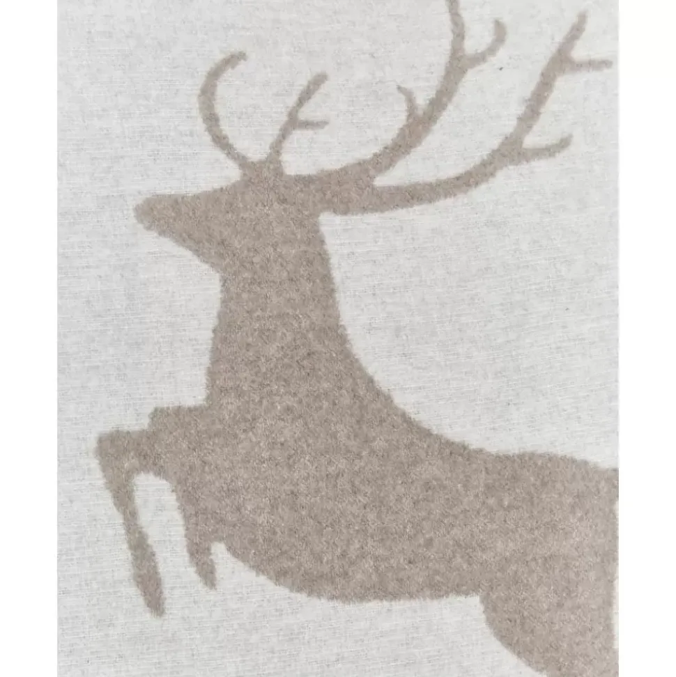 Weiche Fleece-Kissenhulle Sylt Mit Hirschmotiv