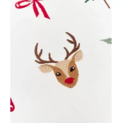 Weihnachtlich Besticktes Samt-Kissen Rudy, Mit Inlett