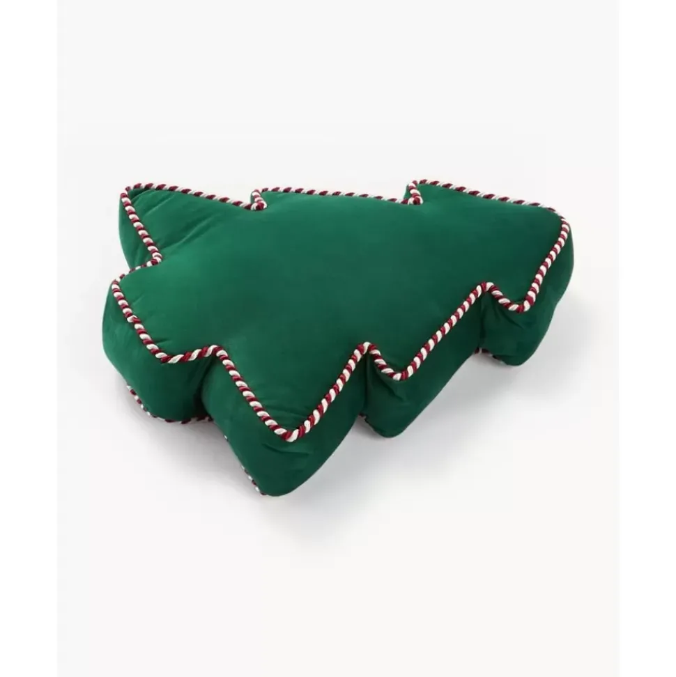 Weihnachtsbaum-Dekokissen Ziva Aus Samt, Mit Inlett