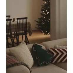 Weihnachtsbaum-Dekokissen Ziva Aus Samt, Mit Inlett