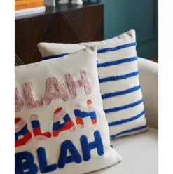 Wende-Kissenhulle Blah Blah Mit Bestickter Aufschrift