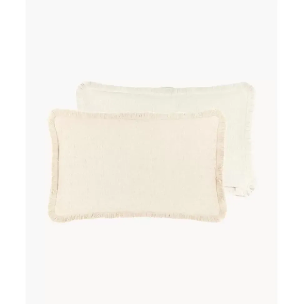 Wendekissenhulle Loran In Beige Mit Dekorativen Fransen