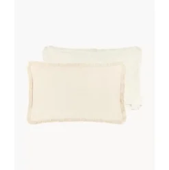 Wendekissenhulle Loran In Beige Mit Dekorativen Fransen
